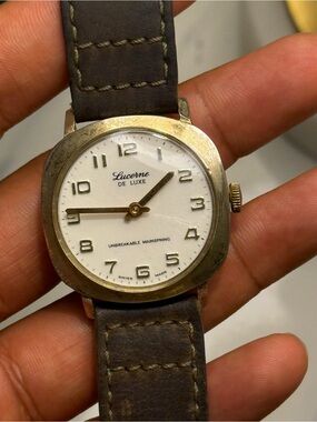 Lucerne De Luxe Vintage Swiss unbreakable mainspring winding men’s Watch